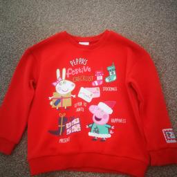 New - Peppa Pig Christmas jumper age 5-6 years. Also long sleeve blouse/top age 5 years and Christmas dress by Next aged 5-6 years. All excellent condition. 