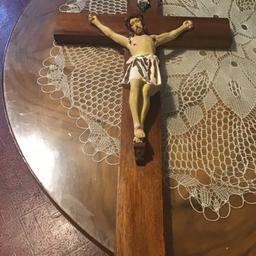 Altes Holzkreuz Christus aus Ton58 cm € 5