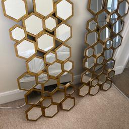 2 x gold hexagon gold wall mirrors 

Excellent condition 

Pick up from Bromley BR2

£80 for one or £160 for both