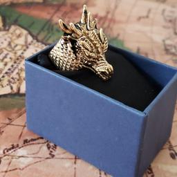 - 316L Stainless steel, Rhinestone, High Quality Polished and Plated, Strong and Durable, Anti-Rust, Skin-Friendly, Nickel-Free.
- Colour: Gold, Silver, Black
- Comes with a gift box.
-Size

-Black Dragon: (£14 each)
3x Size 7
-Silver Dragon; (£14 each)
2x Size 11
-Gold Dragon: (£14 each)
1x Size 11