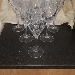set of 6 redhouse by stuart fine quality lead crystal wine glasses.21cm high.mint condition never used displayed only.