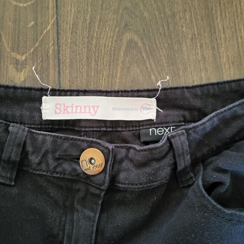 Black classic skinny jeans from Next in size 10