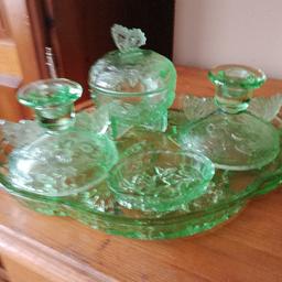 old glass dressing table set.Very good condition with no chips or cracks.
