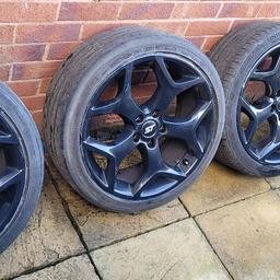 Snowflake alloys off of my for focus st, 5 stud, 18" 
2 tyres are legal but 2 want replacing 
Collection only S12 Hackenthorpe
