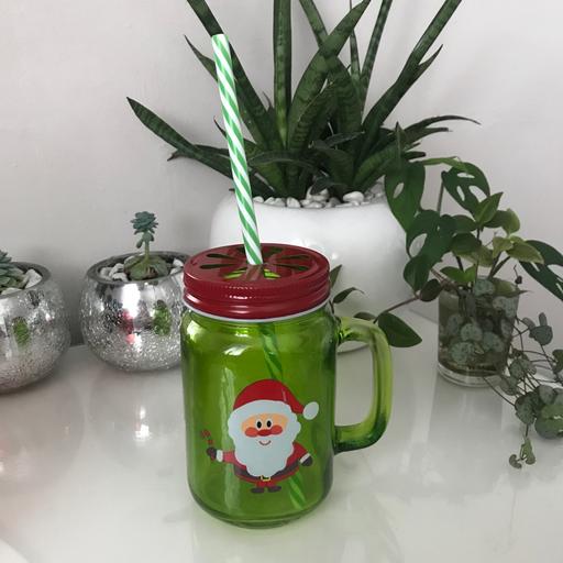 Buy & Sell Gloucestershire South Gloucestershire - Photos for Santa mug with straw lid cup glass