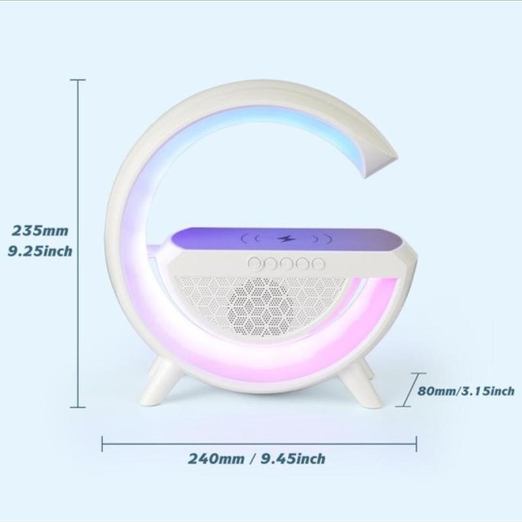 15W Multifunctional Wireless Charger With Desk Lamp, LED Ambient Night Light Charger With Bluetooth Speaker, Phone Charger For iPhone With Room Ambient Light, Portable Charger Charging Station