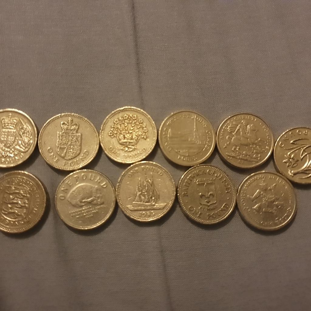 Various old £1 gold coins available as well as £2 coins, great for a collector, have some great designs.
