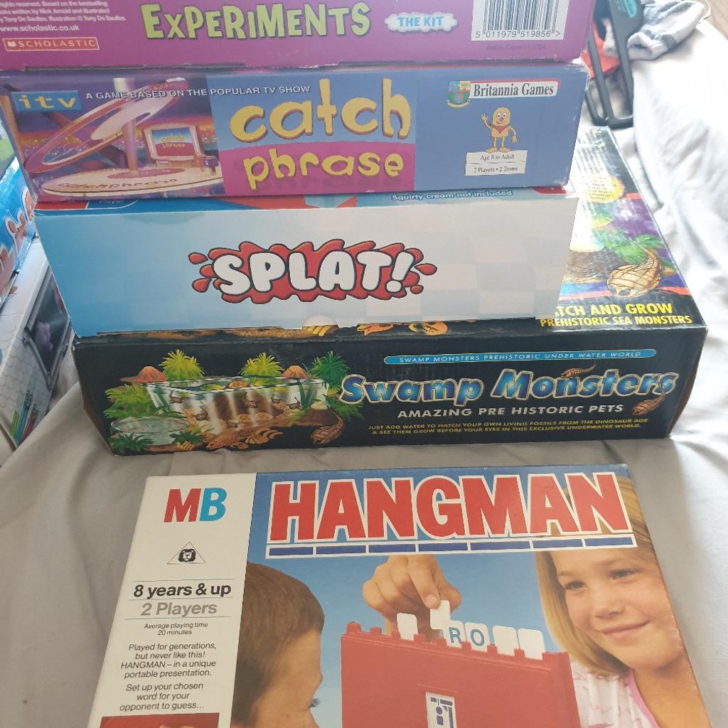 selection of board games, all in good condition like new. more photos on request
Mouse trap £10
Wordsearch £8
Operation £6
Star wars battleship £10
Fortnite monopoly £12
Jigsaws £5
hangman £5
Splat £5
Explosive experiment £5
Swamp monsters £5
Catchphrase £5
14 in 1 robot kit £10
jigsaws £5