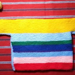 Hand knitted baby woolen top #6

Newly made suitable for newborn. Lovely horizontal broad  bands of coloured knitting pattern.

Local collection preferred or can be posted out at extra costs. Within mainland UK, £2.95, elsewhere please enquire & do my best to let you know as soon as possible.