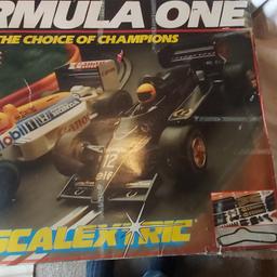C741 Scalextric Formula 1 1987 Silverstone Set.
The cars received power but don't fully move around the track, some times slo think the track needs to cleaned, it`s 36 years old but in very good condition and has sat in the loft for many years,
This set is ideal for someone with a scalextric hobby who can identify the issue and restore the track so they're fit for purpose
Cash only on pick up.
Sold as seen.
Any questions feel free.