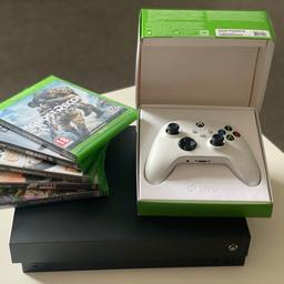 Xbox One X

🔥1TB SSD (super fast drive)🔥

The console is in PERFECT WORKING condition.
NOTHING WRONG with it!!

‼️CAN BE SEEN WORKING!! ‼️

The console comes with :
💥 5 games
💥 Almost New Xbox Wireless Controller – Robot White with box (the controller is worth about £45)
💥 All wires (HDMI, power)

£139 - NO OFFERS !!