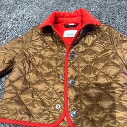 Burberry baby jacket,6months,gold/bronze with red collars n red piping,excellent condition