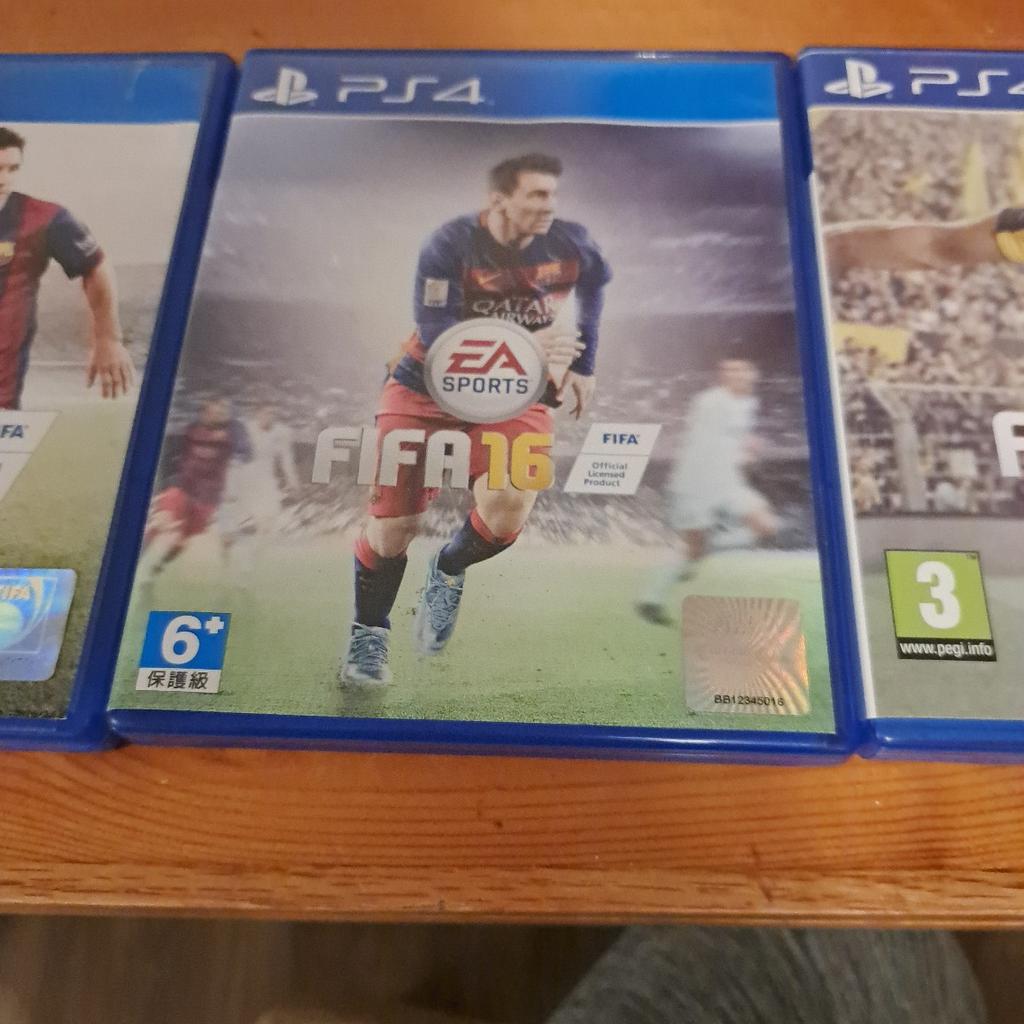 ps4 games fifa 15,16,17,18 and 19 and 20 good condition would deliver for small petrol charge