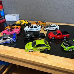 here  I'm selling  my 1/24  fast and furry  cars ther is 11 all in all only selling an no space  for  them.naw SELLING  AS SET WILL NOT SELL SEPARATELY  NO WOTSAPP  CASH ON COLECCIÓN  TEX OR RING 07463915279