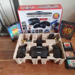 SEGA MEGA DRIVE, 80 Games built in, plus 5 Games extra, to many games to list so please see the pics for more details!
only used twice!
bought for the missus but she doesn't like it, typical lol.
So grab your self a absolute Bargain at £70.00
