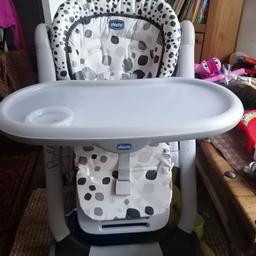 High chair, with 5 harness belt, adjustable back and height. I've never used it on the dining table but apparently you can take the chair off and attach to a dining table.

Plenty of life left in it.

Collection from B24 or B11