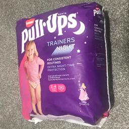 Huggies Pull Ups Trainers Girls Night Time Nappy Pants Age 2-4 Years  Nappies Size 6, 15-23kg Mega Pack x32