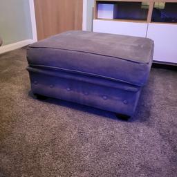 large velvet grey pouffe cover comes off for washing in good clean condition