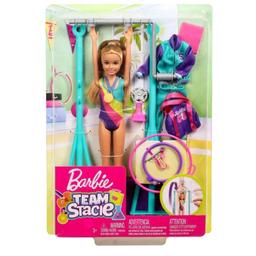 Barbie Team Stacie Doll & Gymnastics Playset with Spinning Bar & Accessories