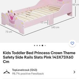 My daughter slept really well on it and it’s time now for a single bed.

It’s in very good condition with a few tiny chips /can see in photo)

Has always been used with water proof mattress protector which I will give FREE with the mattress which I bought separately from the frame.

Also have many duvet set covers to go with the bed and can sell at a cheap price!

CASH IN COLLECTION PLEASE

From a SMOKE AND PET FREE HOME

Selling both FRAME AND MATTRESS TOGETHER which I bought for £200