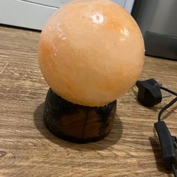 Himalayan Natural Salt Lamp Crystal Rock it’s been use but work very well and no bulb included.