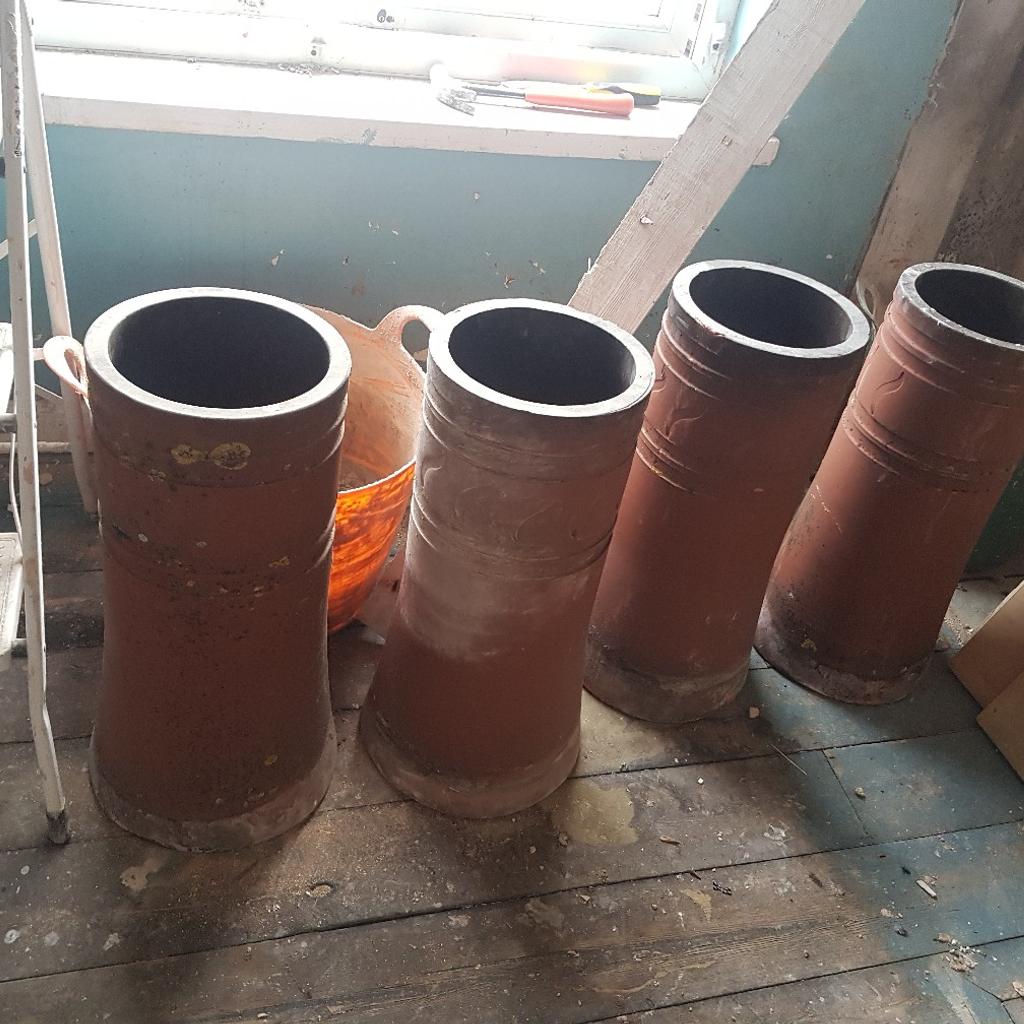 4 chimneys top pots.
used
with patterns on thm.
£30each