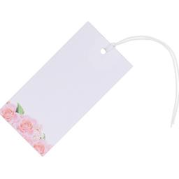 Paper Gift Tags with String Attached 4 3/4 x 2 3/8 (12 x 6 cm) Box of 100 Large White Paper Tags with Pink Roses for All Occasions $14.99 UNIQUE DESIGN pink flowers favor tags are exclusively designed for EZDOM and cannot be found on any other selling platform. The beautiful flower pattern is printed on the bottom edge of the front side leaving a large blank area for all the information you would like to add, and the backside is plain white PREMIUM QUALITY paper gift tags are made of high-grade 13 pt. study white card stock; these colorful gift tags with strings are durable and thick enough to not easily bend, tear or rip WIDE APPLICATION you are always prepared for the next birthday, wedding, baby shower, anniversary, and any party with our 100 versatile paper tags with strings. The blank gift tags with holes can be used as birthday gift tags, tags for gift bags, gift tags for wedding, welcome gift tags, party favor tags, name tags, table placement cards, scrapbooking, crafting, and m