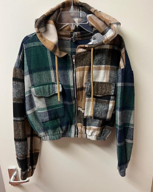 Buy & Sell West London West Kensington - West London - Photos for Zaful Plaid Cropped Hooded Fleece Jacket