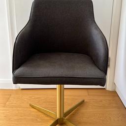 Dark grey office chair with Brass feet
Beautiful chair, used only for a couple of years.
no marks or stains
84cm height
collection only. west London, near acton