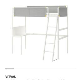 Verkaufe hier ein gebrauchtes Ikea Hochbett mit Schreibtisch (siehe Foto) ist ca 3-4 Jahre alt ,dementsprechend sieht man auch gebrauchsspuren zb am stoff oben am Bett, sind dunkle stellen vom anlehnen ect . Ist schon abgebaut und kann jederzeit geholt werden . Die Montageanleitung kann man sich Online bei Ikea anschauen. Die Maße hab ich oben bei den Fotos mit dabei .

‼️INFO: Habe nochmal das gleiche Hochbett nur ohne Schreibtisch ist auch zu Verkaufen ‼️‼️

Nur Abholung ‼️

Keine Rücknahme und Garantie ‼️