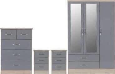 thumbnail image 2 of 3 Door Mirrored Wardrobe White 2 of 9