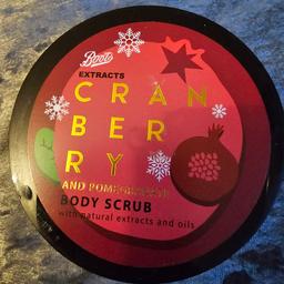 New unused.
cranberry and pomegranate body scrub
5 available @ £1 each no offers