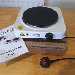 Single Electric Hob. Used 3 times. Comes with original manual and packaging