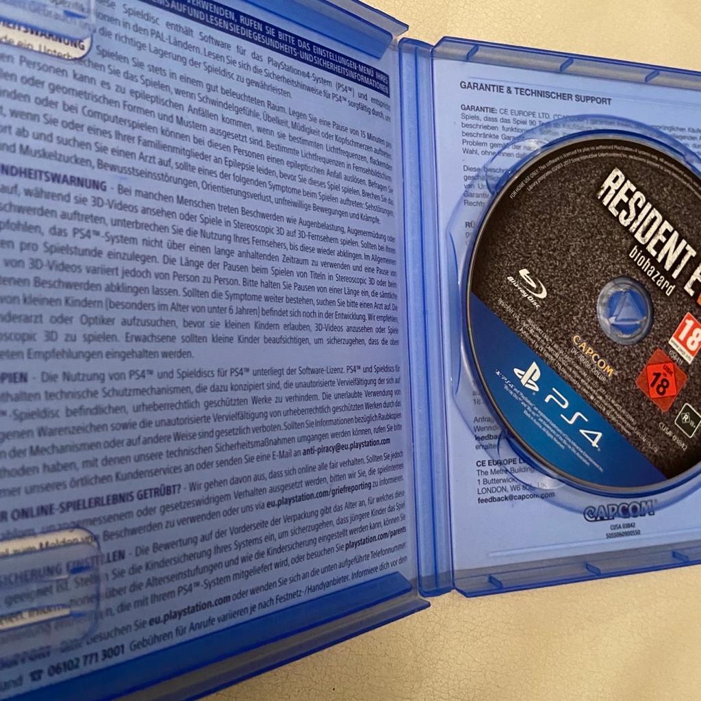 Verkaufe das gebrauchte PlayStation4 Spiel

Resident Evil 7

Das Spiel wurde nochmal 15 Minuten getestet und funktioniert einwandfrei.

Zustand: siehe Fotos

Barzahlung bei Abholung, Überweisung und Paypal bei Übernahme der eventuellen Kosten möglich.

Weitere Videospiele in meinen Anzeigen und auch auf Anfrage.

Versandkosten
2€ unversichert als Brief
4€ versichert als Einwurfeinschreiben

Privatverkauf, ohne Garantie und Rücknahme