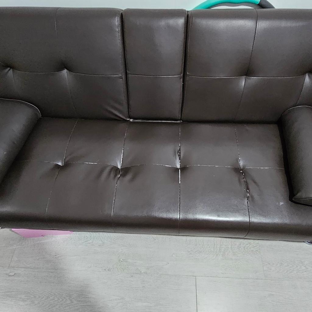 The sofa bed with its 2 pillows as shown in the pictures. RRP 180. Some slight marks but nothing that a cover cannot hide.