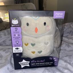 Ollie the owl noise and light sleep aid
Cry sensor intelligent will activate when baby cries
Several different white noises and volumes
Night light in tummy
USB charging comes with wire and original box
Pick up only please