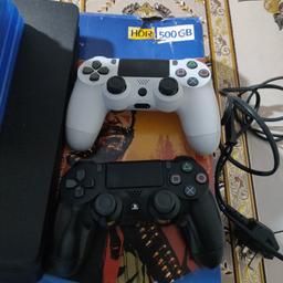 includes 5 games, 2 controllers and has no damage to it. looks very new but the box is a bit damaged overall perfect preformance and includes many games any question contact me at Im selling controllers with the playstation sorry nd I'm selling the need for speed hello neighbor lords of the fallen final fantasy and FIFA 20&18