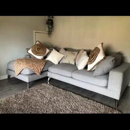 Corner Sofa, from Sofology, washed and cleaned out, in a pet free house. Selling as I need a bigger one. Can deliver if local. Cushions comes with it, open to offers