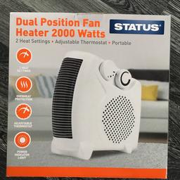 Dual Position Fan Heater 2000W / New one - just opened and checked does all working. Collect from B23. No offers.
Thanks