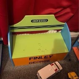 Crayola toy box and shelf’s, the name can be taken off, no longer needed, collection only, need gone asap, perfect condition, will all be wiped down and cleaned befor collection, £20 for both