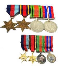 WW2 Mounted medal set inc Burma Star and miniatures 
Defence Medal
1939-1945 Medal 
1939-1945 Star 
Burma Star
Miniatures the same 

£80