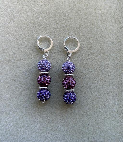 Buy & Sell Hertfordshire Dacorum - Photos for Purple crystal beaded dangle earrings