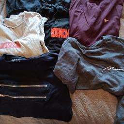 various teenager mens tops size large, , Boss, River Island, Man, Dench, 6 altogether. Good condition