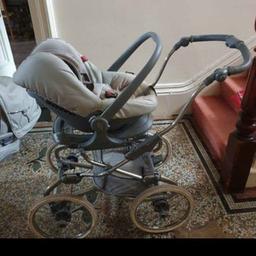 Bebecar Stylo travel system in grey.

Very good condition. Comes with all covers etc.

Comprises main chassis, car seat, flat cot for infants and upright seat for toddlers, leather change bag and isofix base.

Over £1100 new. Collection from Blaydon please.
