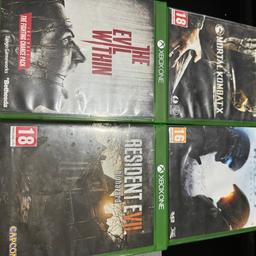 Here I have 4 games for Xbox one good condition the 4 for 30 pound or 10 pound each