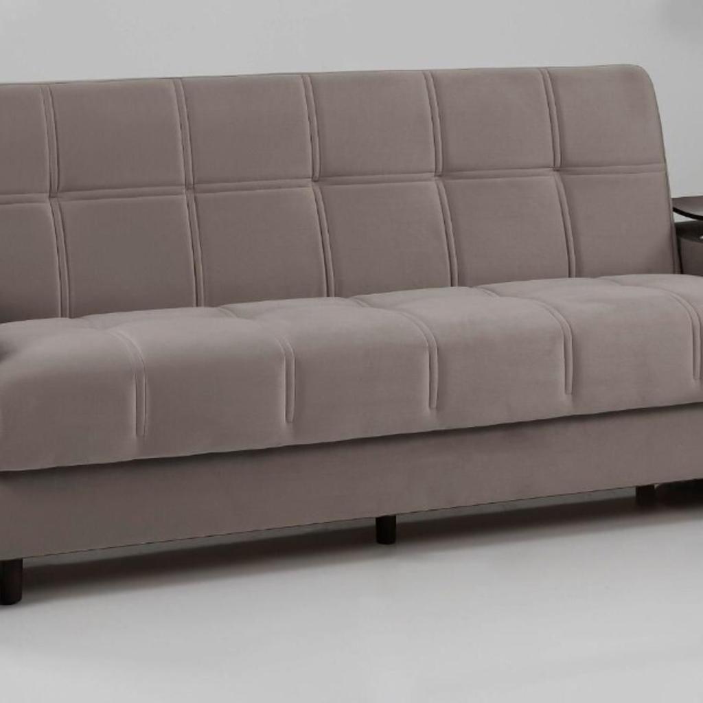 BRAND NEW SOFA BED
Featuring a Scandinavian-chic design the Octave Sofa Bed is a comfortable sofa that converts into a bed in seconds. This simple frame houses a sumptuous square panelled backrest and seat that boasts exceptional amounts of cushioned padding and would be perfect for a modern town house or apartment.

Features and Benefits:

Click-clack fold down mechanism converts into a small bed in seconds.
Upholstered in a contemporary grey soft touch fabric.
Solid wood under frame with stylish tapered legs.
W – Width x H – Height x D – Depth

Dimensions as Sofa – W 182cm (6ft) x H 84.5cm (2ft9) x D 87cm (2ft10)
Dimensions as Bed – W 182cm (6ft) x H 43.5cm (17”) x D 101cm (3ft4)
Depth of Seat – 49cm (19.3”)
Total Maximum Weight Load – 250kgs (551lbs)
This sofa bed arrives in 1 box and requires minimal assembly.