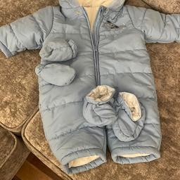 3 x snowsuits (individually priced)
Blue snowsuit age 3-6mth, Boots Mini club - £5
Next snowsuit 1 x age 3-6mth,
and 1 x upto 3mth - £4 each