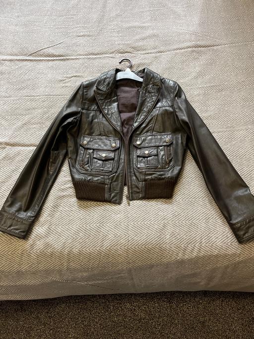 Buy & Sell West Midlands Dudley - Photos for Real leather brown bomber jacket