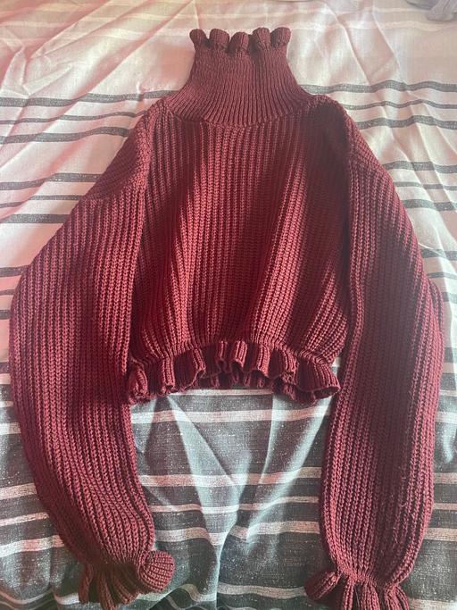 Buy & Sell Hampshire Rushmoor - Photos for Burgundy Knit Cropped Jumper