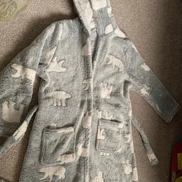 Kids dressing gown robe fleece, SOFT COSY FLEECE HOODED
Size: 7-8 years
